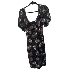 Anthropologie Black Floral Mini Dress